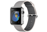 Apple Watch 42 мм, нержавеющая сталь, ремешок из плетеного нейлона жемчужного цвета 145–215 мм