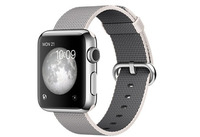 Apple Watch 38 мм, нержавеющая сталь, ремешок из плетеного нейлона жемчужного цвета 125–195 мм