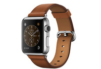 Apple Watch 38 мм, нержавеющая сталь, ремешок золотисто-коричневого цвета с классической пряжкой 130–195 мм