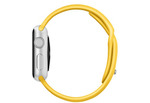 Apple Watch Sport 38 мм, серебристый, спортивный ремешок жёлтого цвета 130-200 мм
