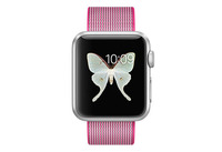 Apple Watch Sport 38 мм, серебристый алюминий, ремешок из плетеного нейлона розового цвета 125-195 мм