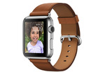 Apple Watch 42 мм, нержавеющая сталь, ремешок золотисто-коричневого цвета с классической пряжкой 150–215 мм