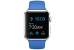 Apple Watch Sport 42 мм, серебристый, спортивный ремешок цвета «кобальт» 140-210 мм
