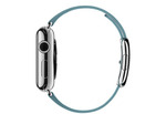 Apple Watch 38 мм, нержавеющая сталь, ремешок цвета «полярная лазурь» с современной пряжкой 135–150 мм