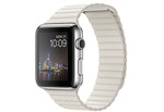 Apple Watch 42 мм, нержавеющая сталь, кожаный ремешок белого цвета 150–185 мм